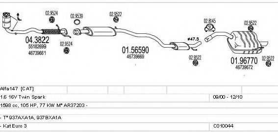 MTS C010044000309 Exhaust System